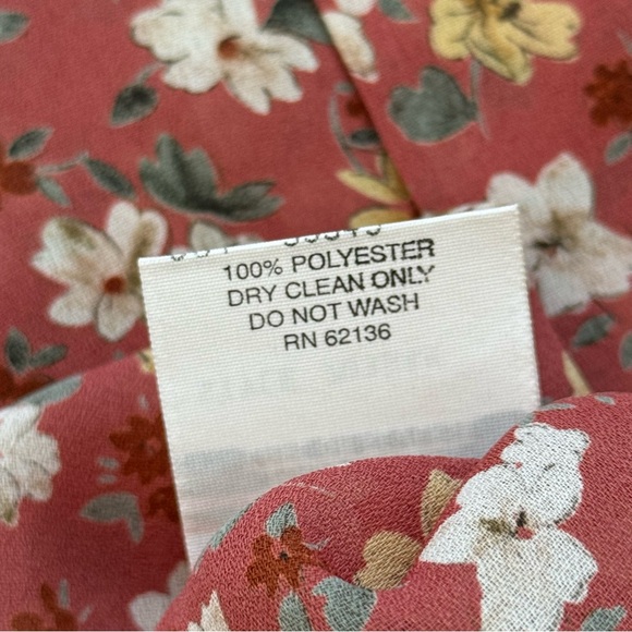 Vtg Guess Floral Sheer Sleeveless Top Blouse Button Front Coral Yellow Small USA - Picture 4 of 5